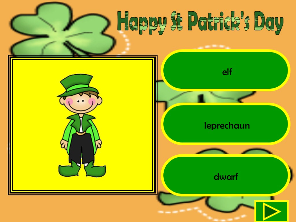 Happy St Patrick's Day elf leprechaun dwarf